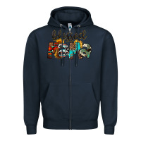 Navy Blessed Mama Zipper Hoodie - FaDigitalArtStudio