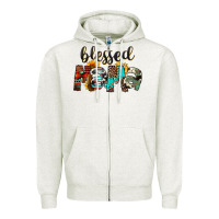 Oatmeal Heather Blessed Mama Zipper Hoodie - FaDigitalArtStudio