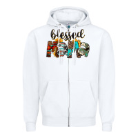 White Blessed Mama Zipper Hoodie - FaDigitalArtStudio