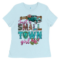 Baby Blue Just A Small Town Girl With Truck Ladies Tee - BundleAndBundleShop