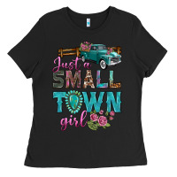 Black Just A Small Town Girl With Truck Ladies Tee - BundleAndBundleShop