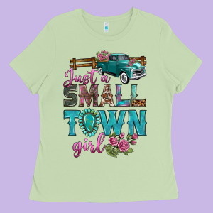 Just A Small Town Girl With Truck Ladies Tee Designed By Bundleandbundleshop