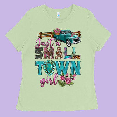 Just A Small Town Girl With Truck Ladies Tee Designed By Bundleandbundleshop