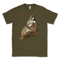 Army Green Flying Common Buckeye Butterfly Classic Tee - LillyAllenDesigns