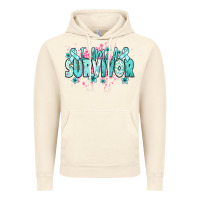 Vintage Artic I am a survivor teal ribbon Ovarian Cancer Vintage Hoodie - NancyCooperArtShop