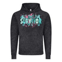 Vintage Black I am a survivor teal ribbon Ovarian Cancer Vintage Hoodie - NancyCooperArtShop