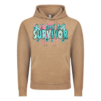 Vintage Coffee I am a survivor teal ribbon Ovarian Cancer Vintage Hoodie - NancyCooperArtShop