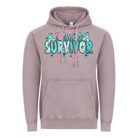Vintage Zinc I am a survivor teal ribbon Ovarian Cancer Vintage Hoodie - NancyCooperArtShop