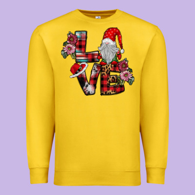 Love Gnome Premium Sweatshirt Designed By Sublimationcraftshop
