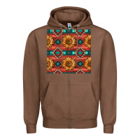 Chestnut native american aztec seamless pattern 2 Zipper Hoodie - BundleAndBundleShop