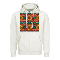 Oatmeal Heather native american aztec seamless pattern 2 Zipper Hoodie - BundleAndBundleShop
