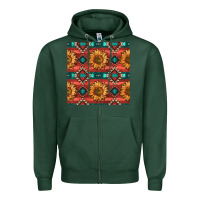 Sports Green native american aztec seamless pattern 2 Zipper Hoodie - BundleAndBundleShop