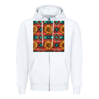 White native american aztec seamless pattern 2 Zipper Hoodie - BundleAndBundleShop