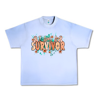 Grape Ice I am a survivor peach ribbon Urban Heavy Tee - NancyCooperArtShop