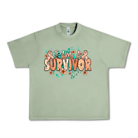 Oil Green I am a survivor peach ribbon Urban Heavy Tee - NancyCooperArtShop