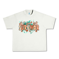 Pistachio I am a survivor peach ribbon Urban Heavy Tee - NancyCooperArtShop