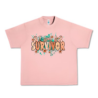 Salmon I am a survivor peach ribbon Urban Heavy Tee - NancyCooperArtShop