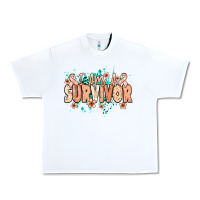 White I am a survivor peach ribbon Urban Heavy Tee - NancyCooperArtShop