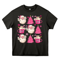 Asphalt retro doodle pink christmas Heavy Core Tee - MaliasSmallBusiness