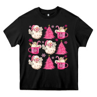 Black retro doodle pink christmas Heavy Core Tee - MaliasSmallBusiness