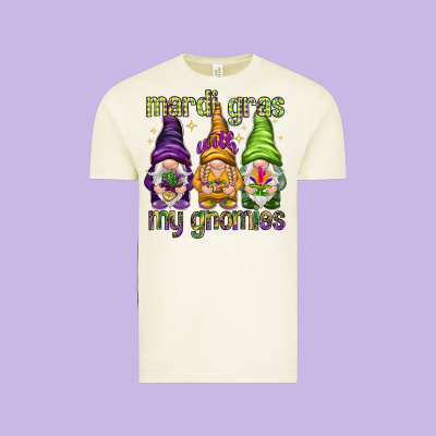Mardi Gras With My Gnomes Vintage Tee Designed By Nancycooperartshop