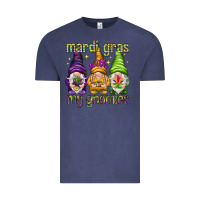 Vintage Denim Mardi Gras with my gnomes Vintage Tee - NancyCooperArtShop