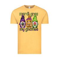 Vintage Mustard Mardi Gras with my gnomes Vintage Tee - NancyCooperArtShop