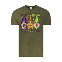 Vintage Olive Mardi Gras with my gnomes Vintage Tee - NancyCooperArtShop