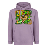 Lavender lucky st patricks day hearts Heavyweight Hoodie - LillyAllenDesigns