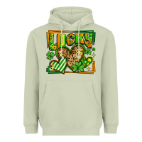 Matcha lucky st patricks day hearts Heavyweight Hoodie - LillyAllenDesigns