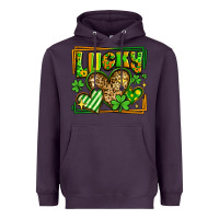 Plum lucky st patricks day hearts Heavyweight Hoodie - LillyAllenDesigns