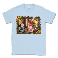Dusty Blue western farm animals Classic Tee - RanaPortraitStore