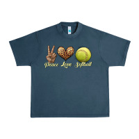 Midnight Navy peace love softball Urban Heavy Tee - JahusDesignShop