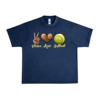 Navy peace love softball Urban Heavy Tee - JahusDesignShop