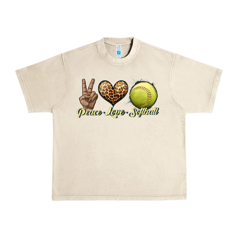 Peace Love Softball Urban Heavy Tee by JahusDesignShop | Teevron