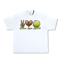 White peace love softball Urban Heavy Tee - JahusDesignShop