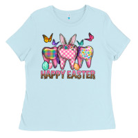 Baby Blue Happy Easter Dental And Egg Ladies Tee - BundleAndBundleShop