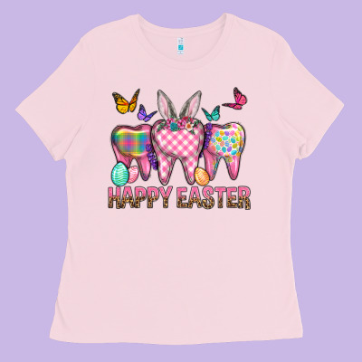 Happy Easter Dental And Egg Ladies Tee Designed By Bundleandbundleshop