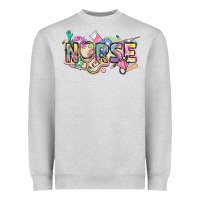 Heather Grey Nurse Heavyweight Sweatshirt - FaDigitalArtStudio