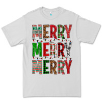 Dove Grey Merry Merry Merry Christmas Premium Tee - BundleAndBundleShop