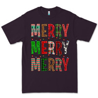 Plum Merry Merry Merry Christmas Premium Tee - BundleAndBundleShop