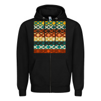 Black native american aztec seamless pattern 1 Zipper Hoodie - BundleAndBundleShop
