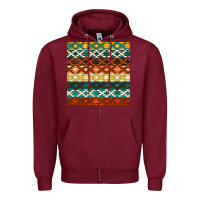 Burgundy native american aztec seamless pattern 1 Zipper Hoodie - BundleAndBundleShop