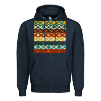 Navy native american aztec seamless pattern 1 Zipper Hoodie - BundleAndBundleShop