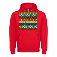 Red native american aztec seamless pattern 1 Zipper Hoodie - BundleAndBundleShop