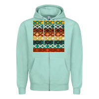 Seafoam native american aztec seamless pattern 1 Zipper Hoodie - BundleAndBundleShop