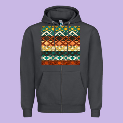 Native American Aztec Seamless Pattern 1 Zipper Hoodie Designed By Bundleandbundleshop