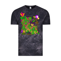 Cloud Black Louisiana map Mardi Gras Vintage Tee - NancyCooperArtShop