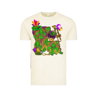 Vintage Arctic Louisiana map Mardi Gras Vintage Tee - NancyCooperArtShop