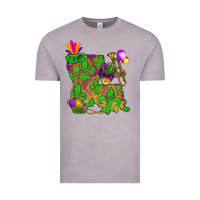 Vintage Zinc Louisiana map Mardi Gras Vintage Tee - NancyCooperArtShop